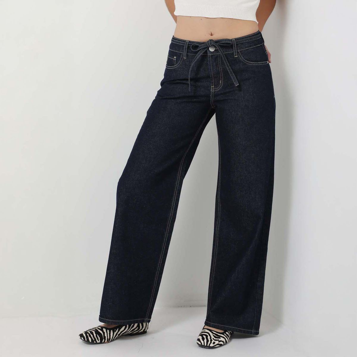 DENIMLAB - Jean Wide Leg Tiro Medio Mujer Denimlab