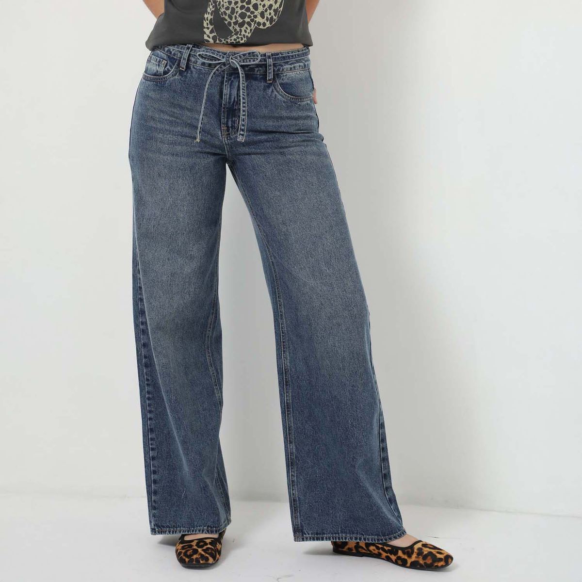 DENIMLAB - Jean Wide Leg Tiro Medio Mujer Denimlab