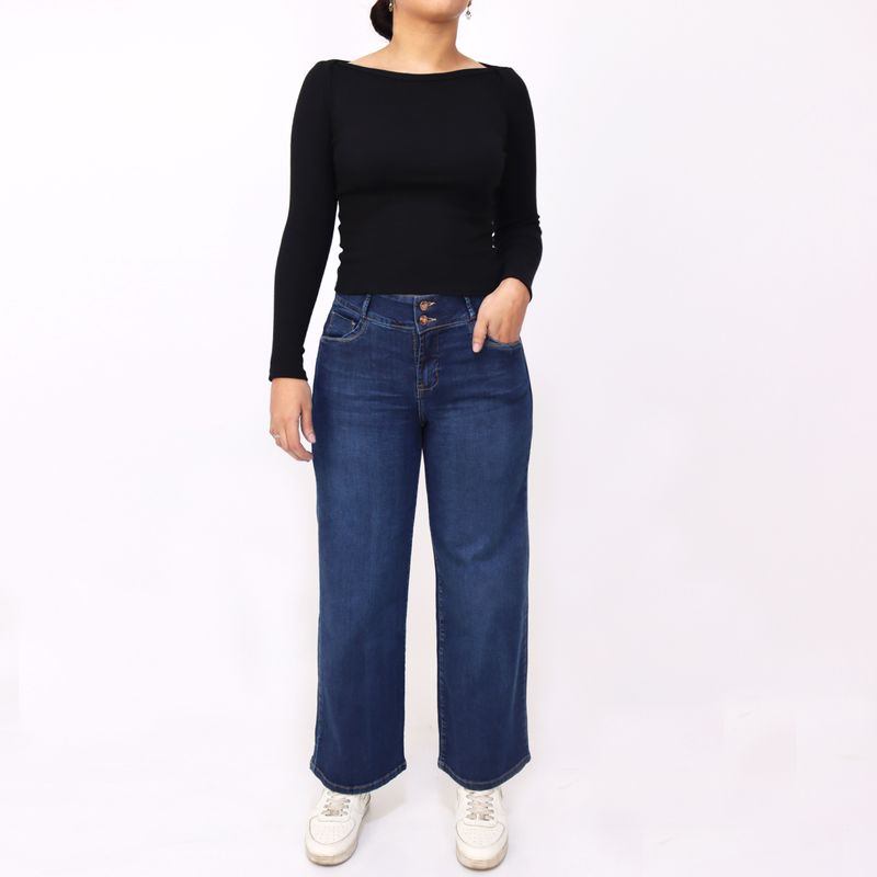 KAYRA POBLET - Jean Straight Tiro Alto Mujer Kayra Poblet