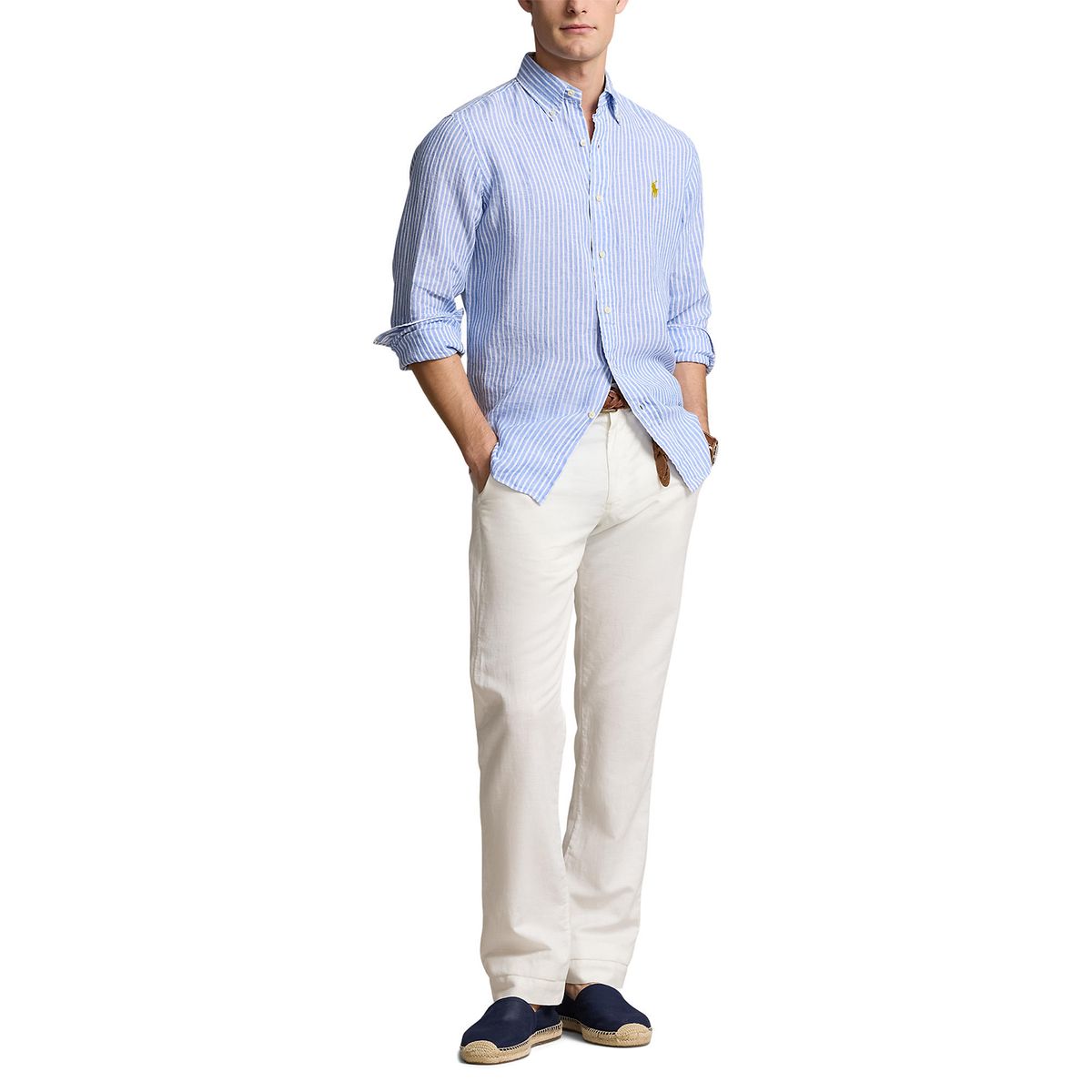 POLO RALPH LAUREN - Camisa 100% Lino Casual Hombre Polo Ralph Lauren