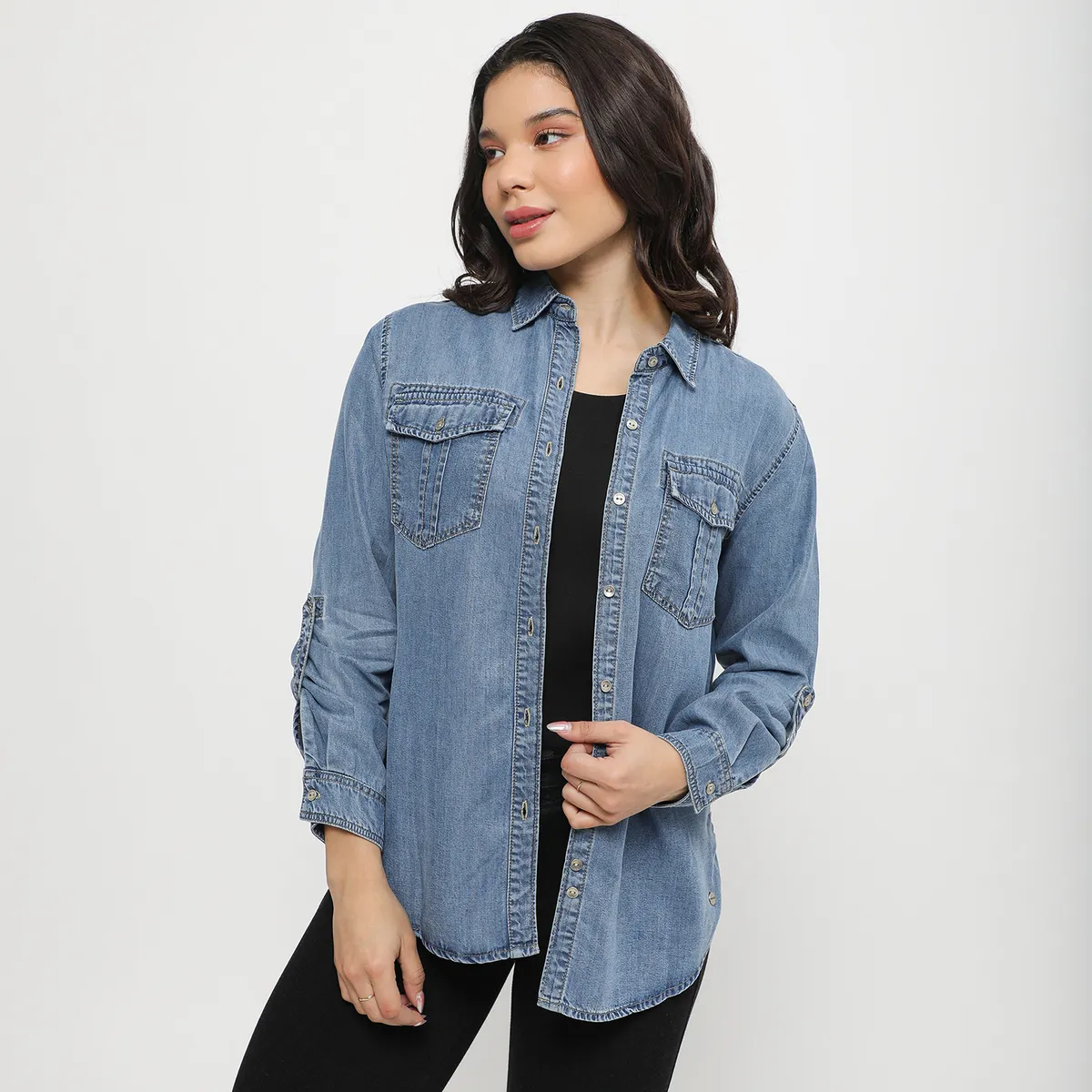 PIONIER - Blusa Denim Mujer Pionier