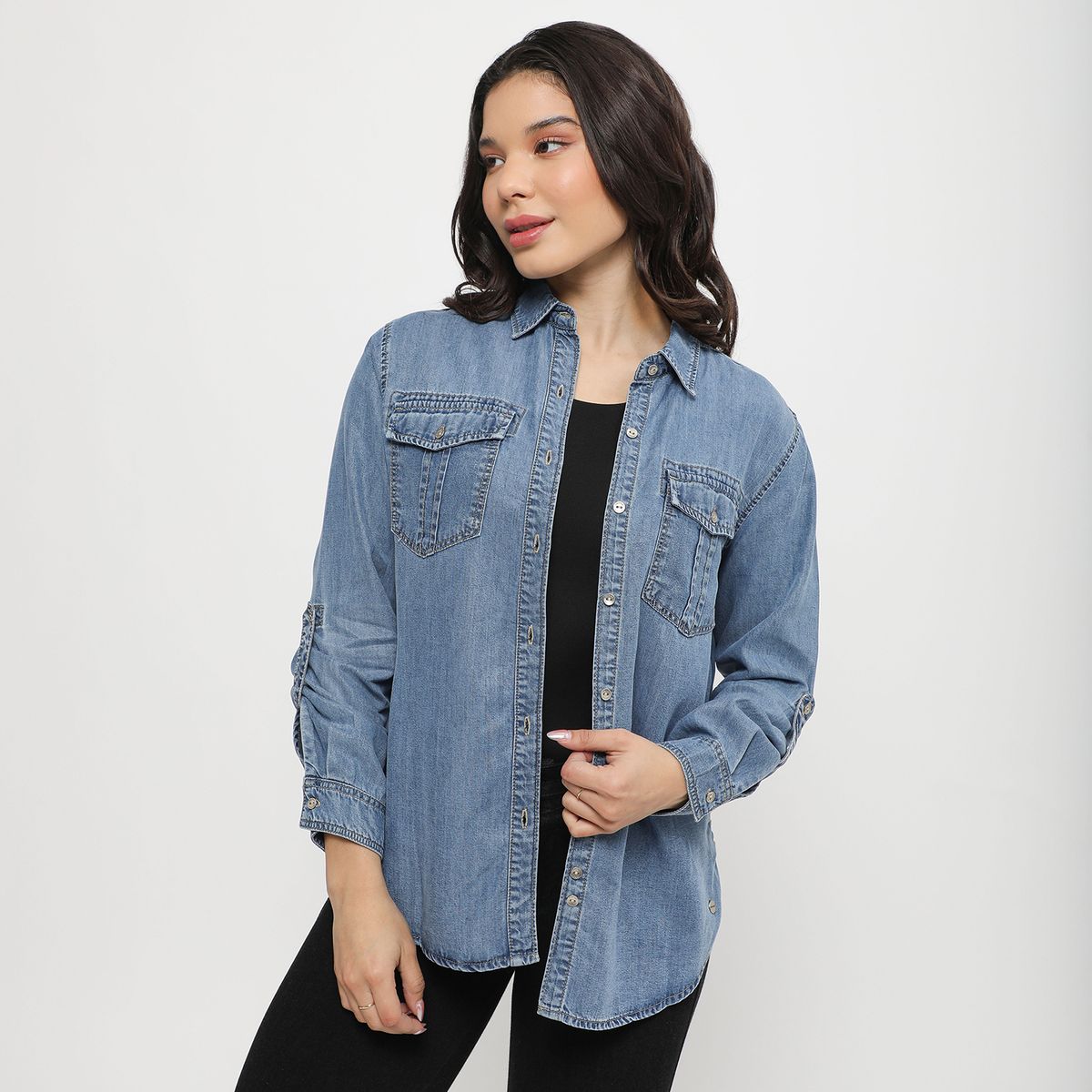 PIONIER - Blusa Denim Mujer Pionier