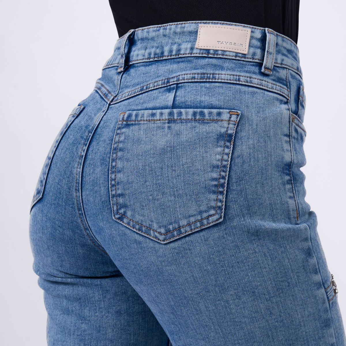 TAYSSIR - Jean Wide Leg Tiro Alto Mujer Tayssir