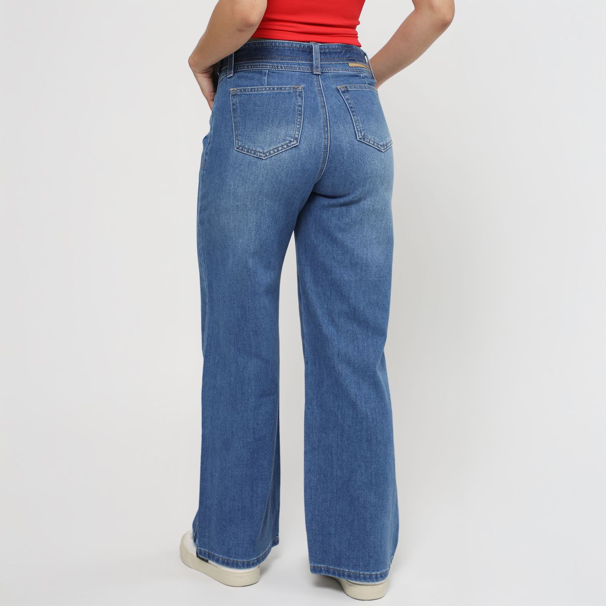 KANSAS - Jean Wide Leg Tiro Medio Mujer Kansas