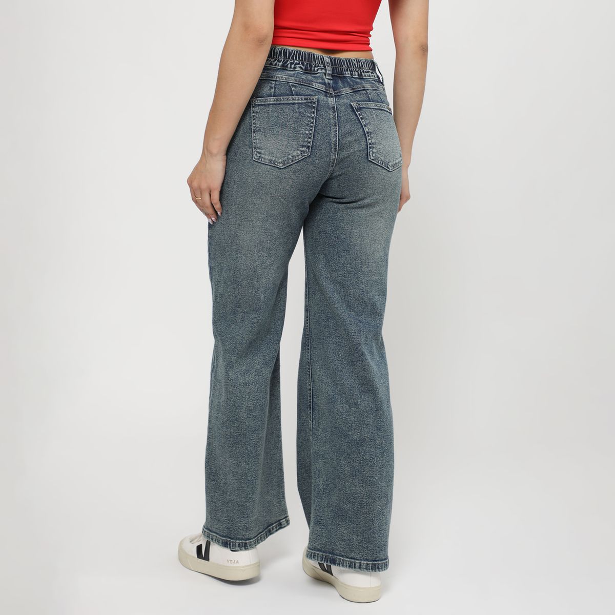 KANSAS - Jean Wide Leg Tiro Medio Mujer Kansas