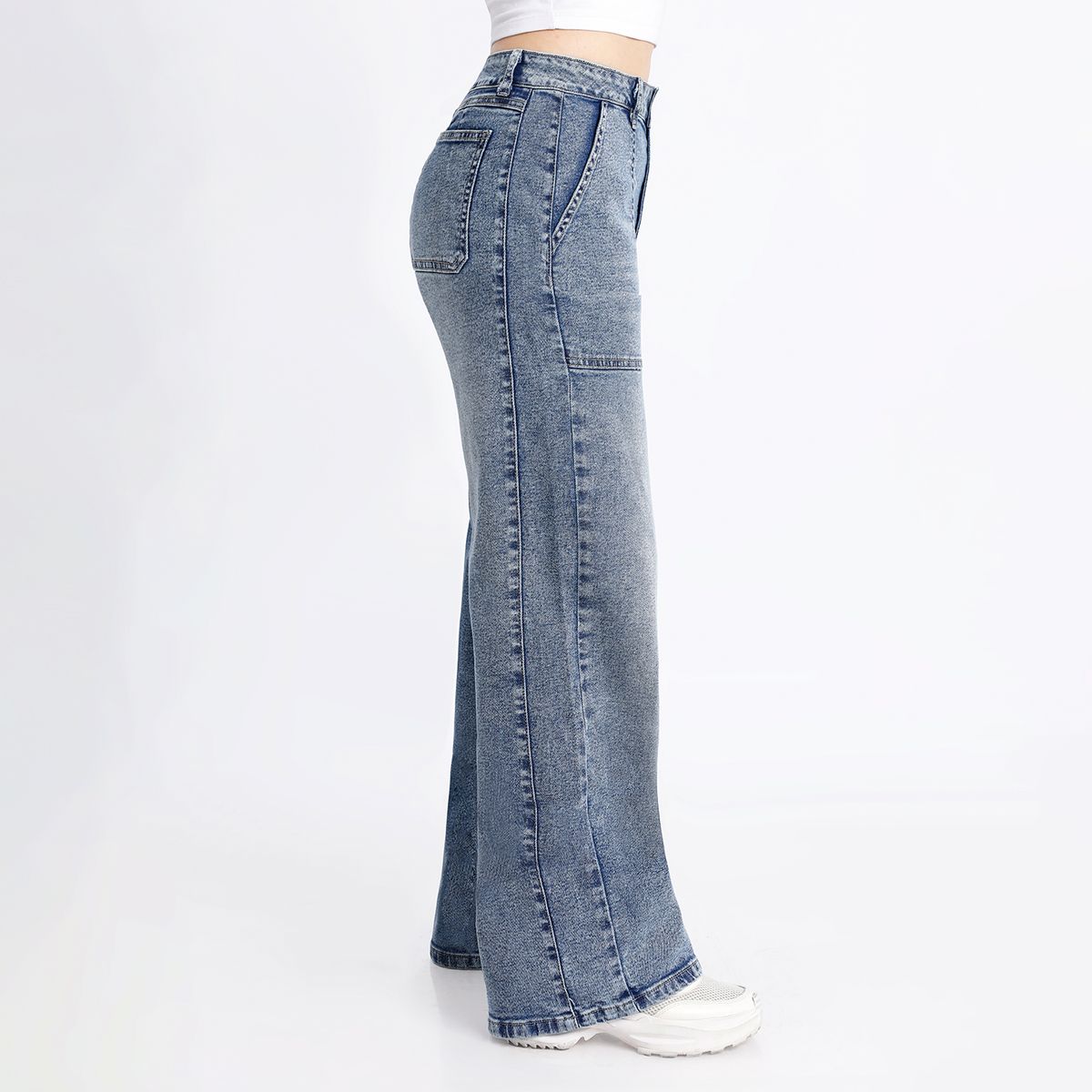KANSAS - Jean Wide Leg Tiro Alto Mujer Kansas