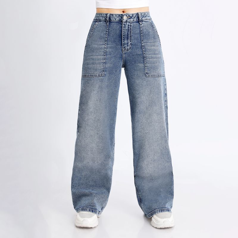 KANSAS - Jean Wide Leg Tiro Alto Mujer Kansas