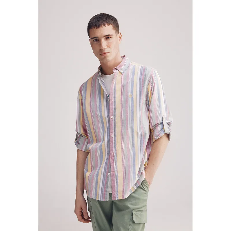 SPRINGFIELD - Camisa 100% Algodón Manga Larga Regular Fit Hombre Springfield