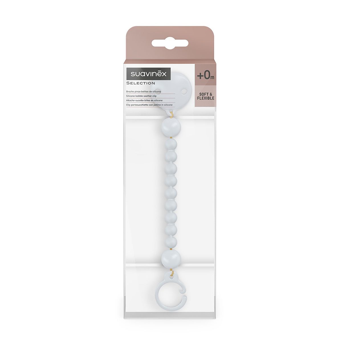 SUAVINEX - Sujetador De Chupón De Bolitas De Silicona Azul Suavinex