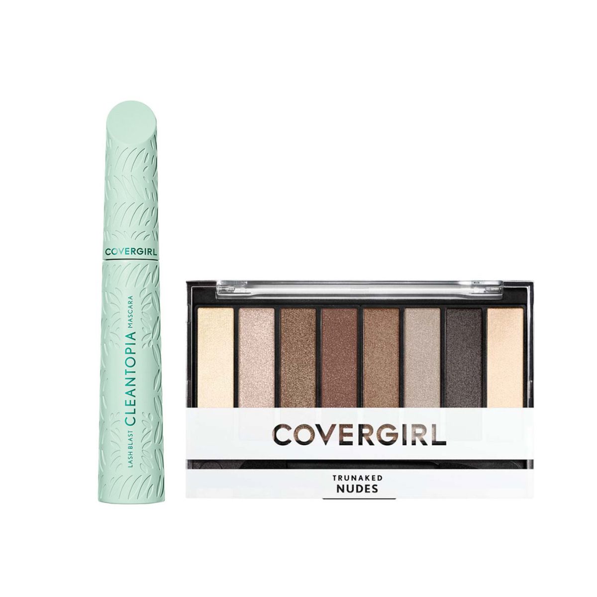 COVERGIRL - Pack Octeto Sombras Trunaked Nudes + Máscara De Pestañas Cleantopia Black