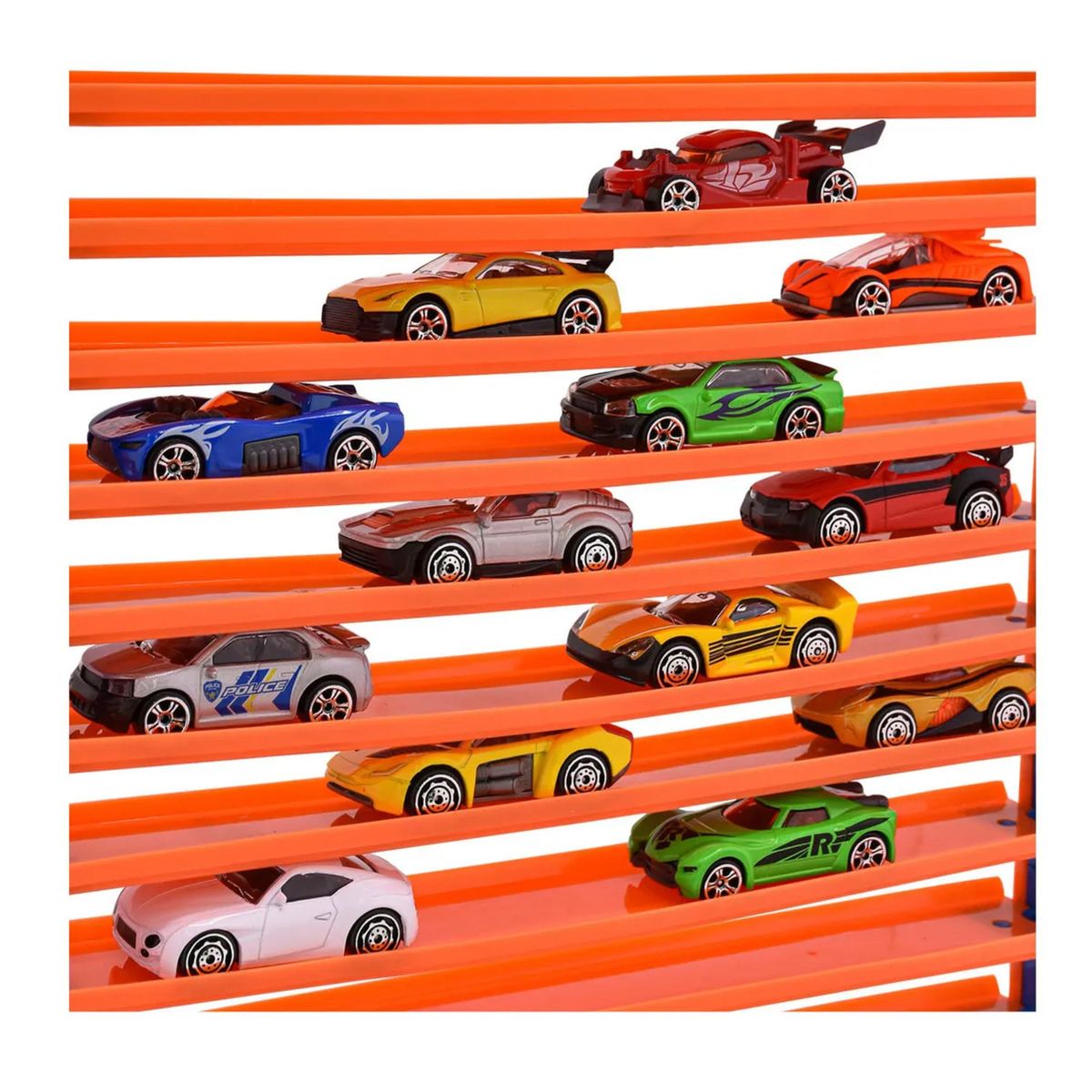HOT WHEELS - Hot Wheels Pista Y Rack Guarda Autos 3 En 1