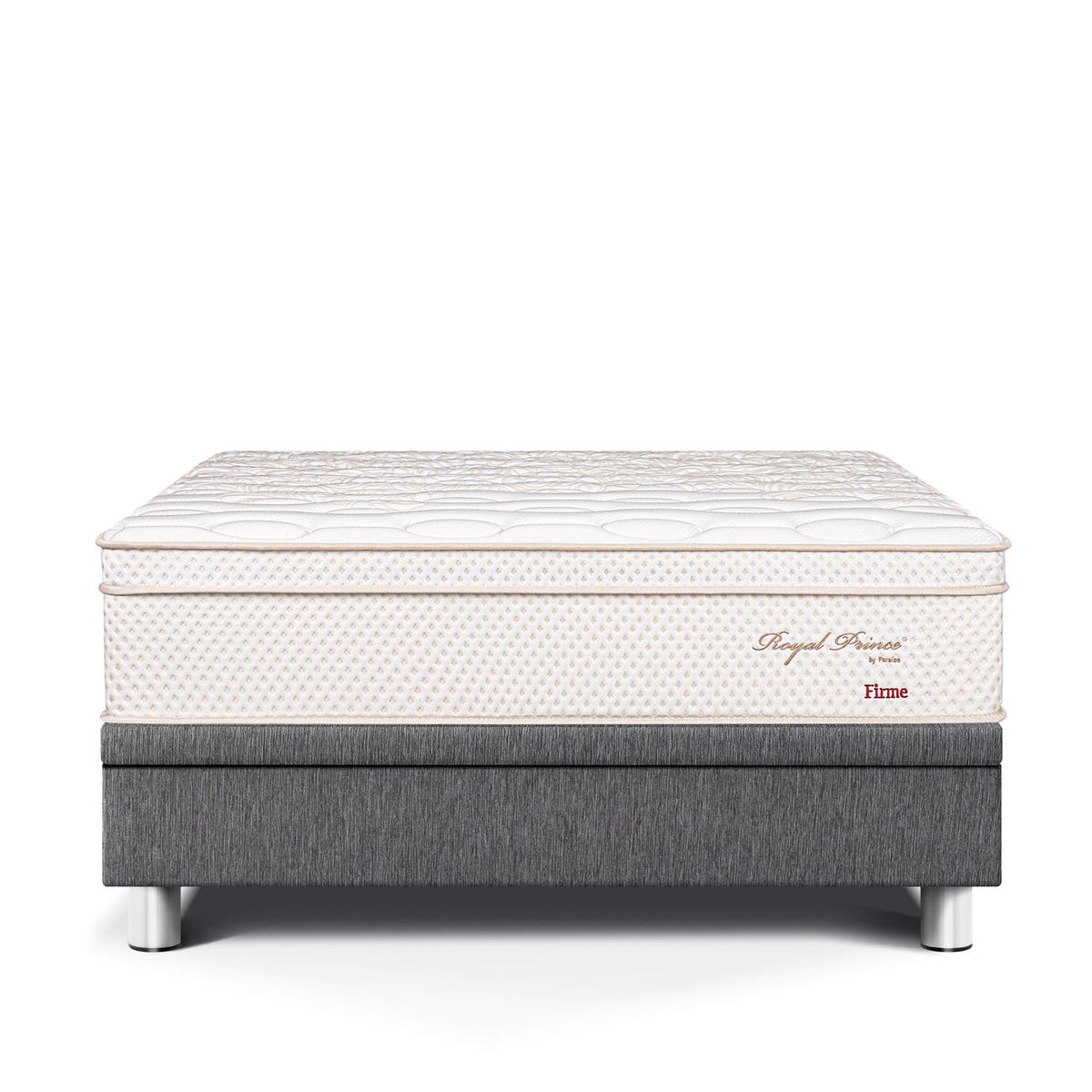 PARAISO - Cama Boxet Royal Prince Firme Queen + 2 Almohadas Viscoelásticas