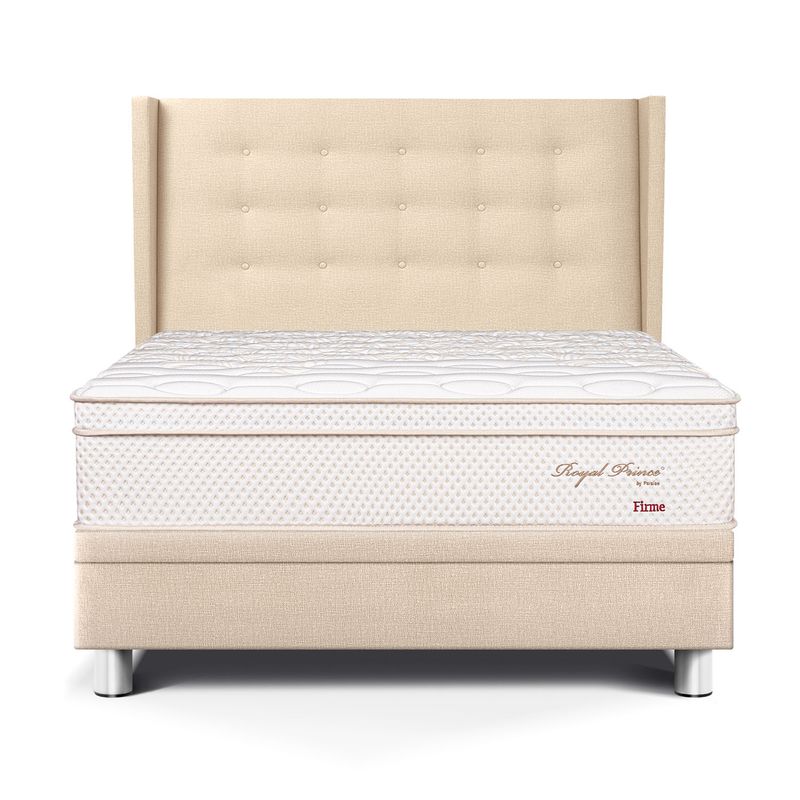 PARAISO - Dormitorio Boxet Royal Prince Firme Gold 2 Plz + 2 Almohadas Viscoelásticas + 1 Protector