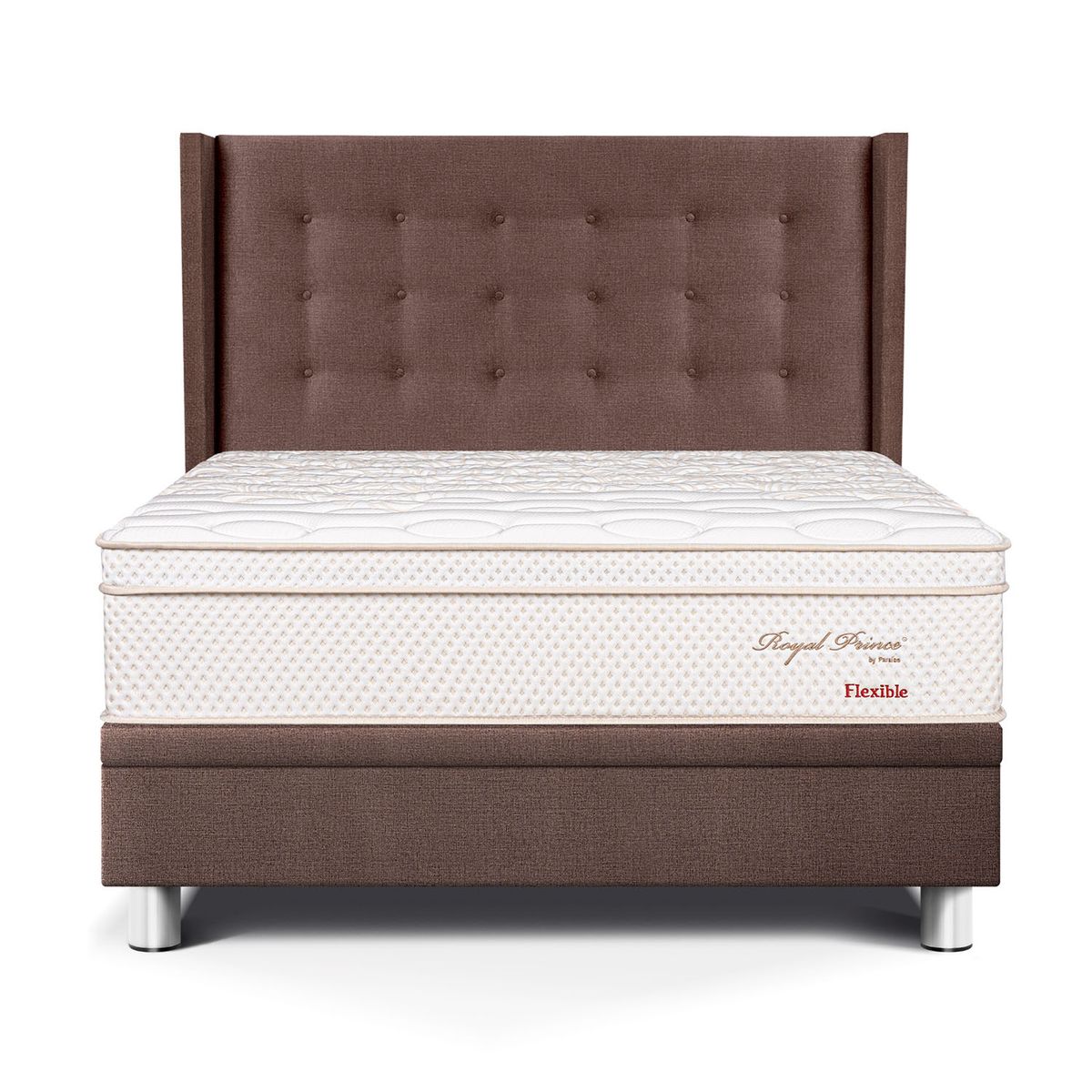 PARAISO - Dormitorio Boxet Royal Prince Flexible Gold Queen + 2 Almohadas Viscoelásticas + 1 Protector