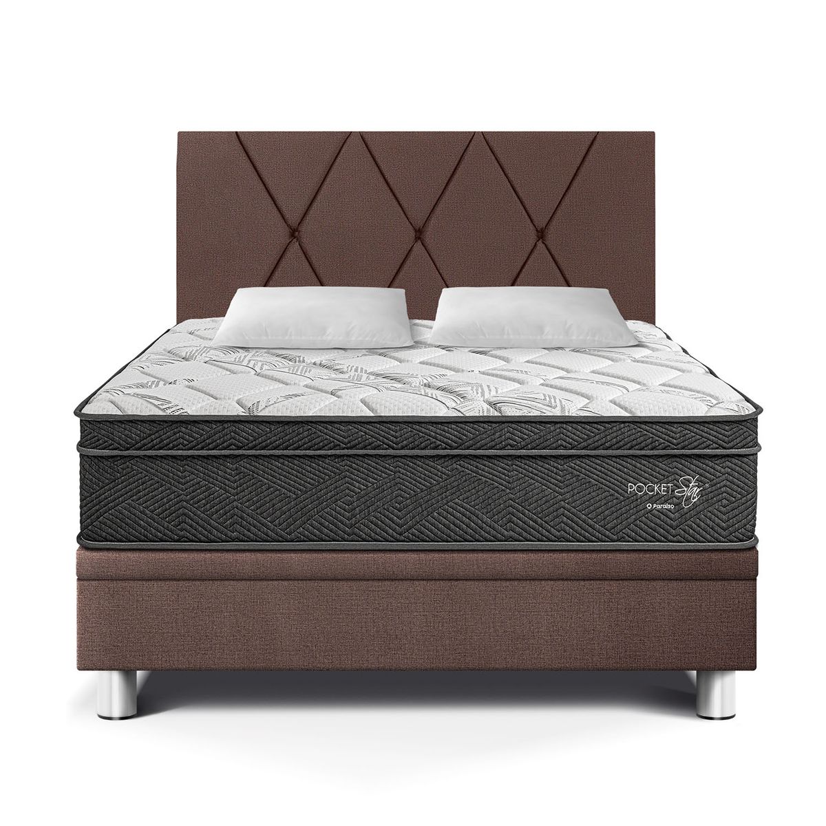 PARAISO - Dormitorio Boxet Pocket Star Loft 2 Plz + 2 Almohadas + 1 Protector