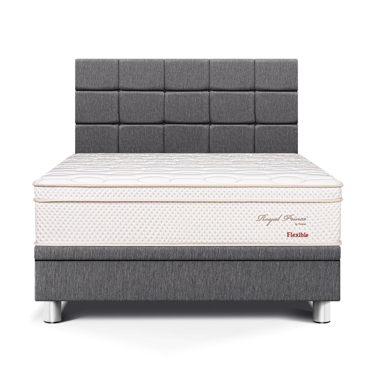 PARAISO - Dormitorio Boxet Royal Prince Flexible Blocks Queen + 2 Almohadas Viscoelásticas