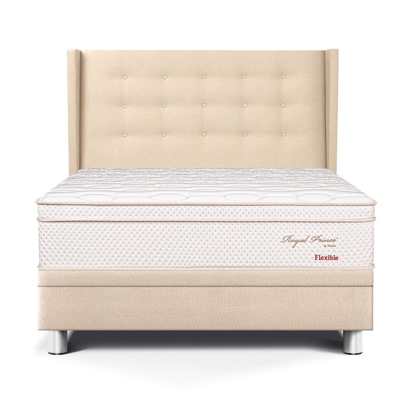 PARAISO - Dormitorio Boxet Royal Prince Flexible Gold 2 Plz + 2 Almohadas Viscoelásticas + 1 Protector