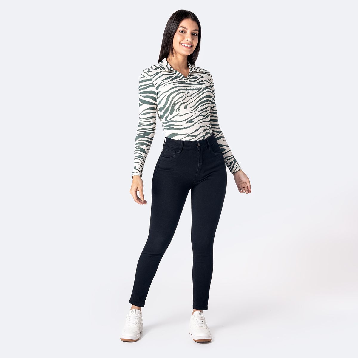 PIONIER - Jean Skinny Tiro Alto Mujer Pionier