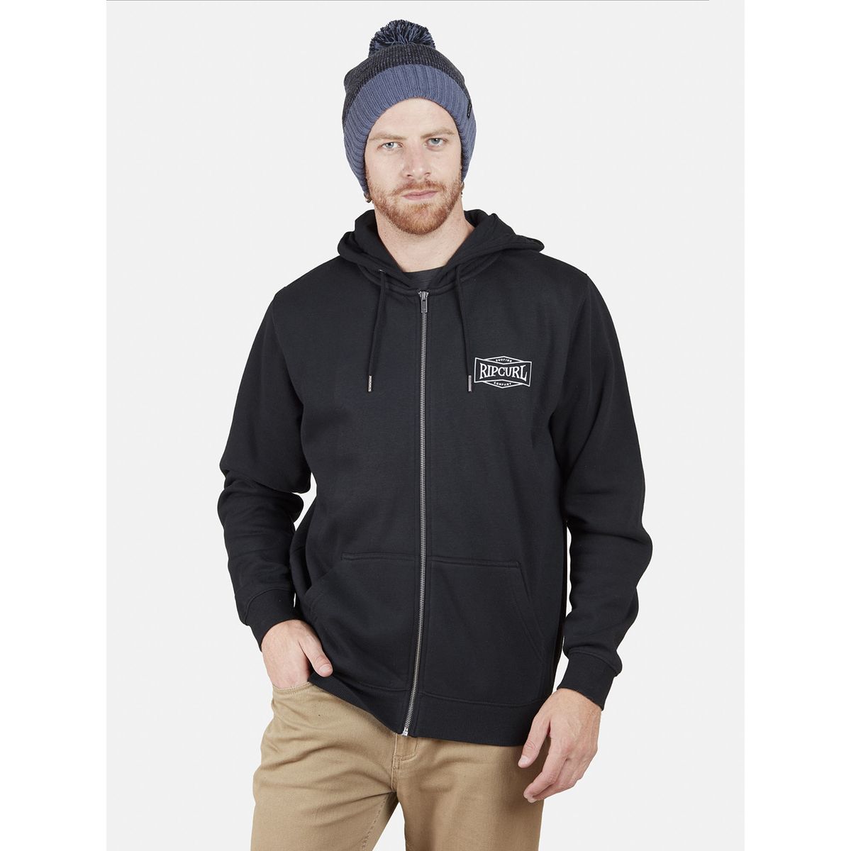 RIP CURL - Polera Fullzipper Algodón Hombre Rip Curl