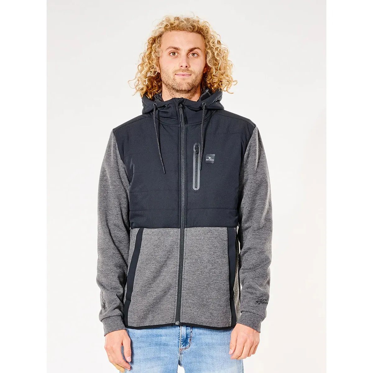 RIP CURL - Polera Fullzipper Algodón Hombre Rip Curl