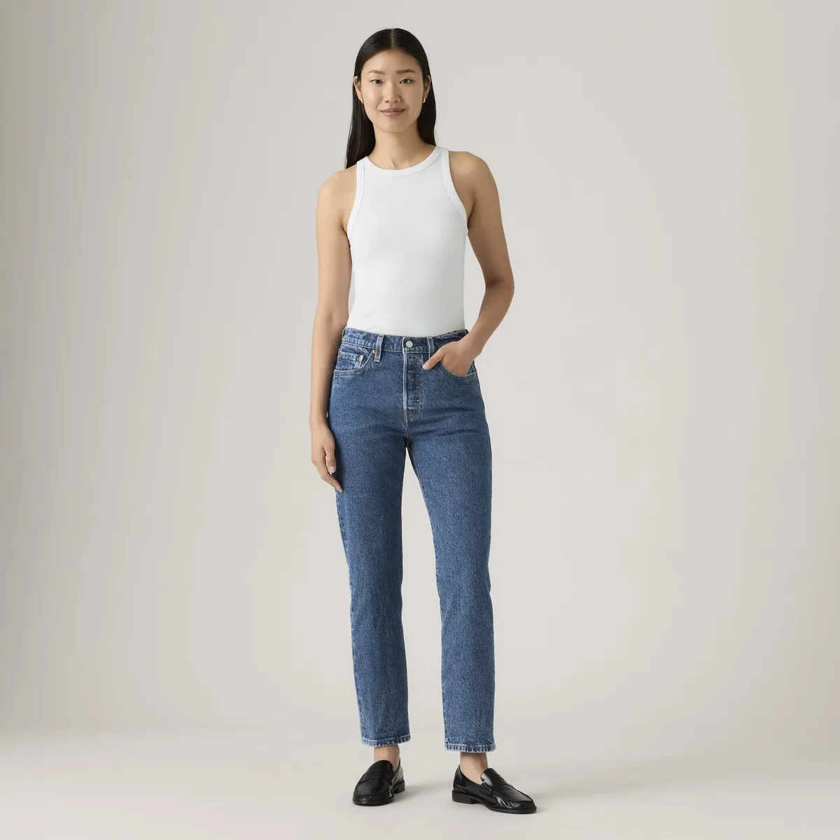 LEVIS - Jean Straight Tiro Medio Mujer Levis