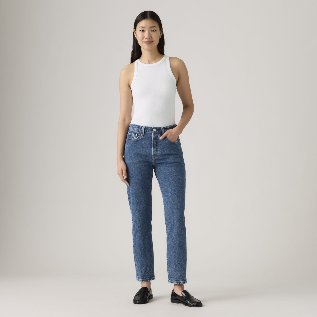 LEVIS - Jean Straight Tiro Medio Mujer Levis