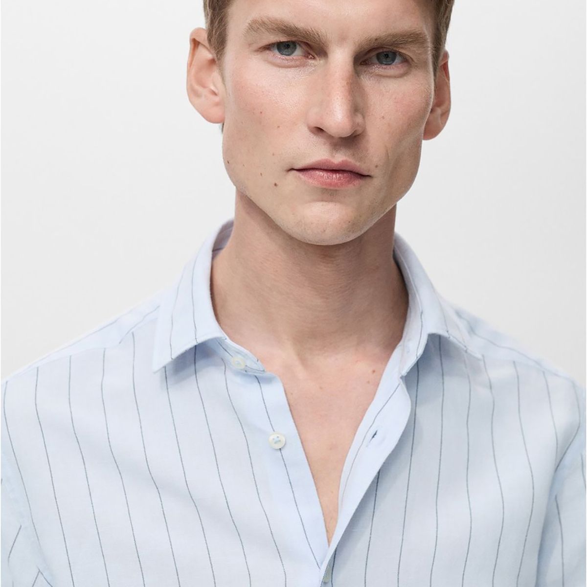 MANGO - Camisa Lino Casual Hombre Man