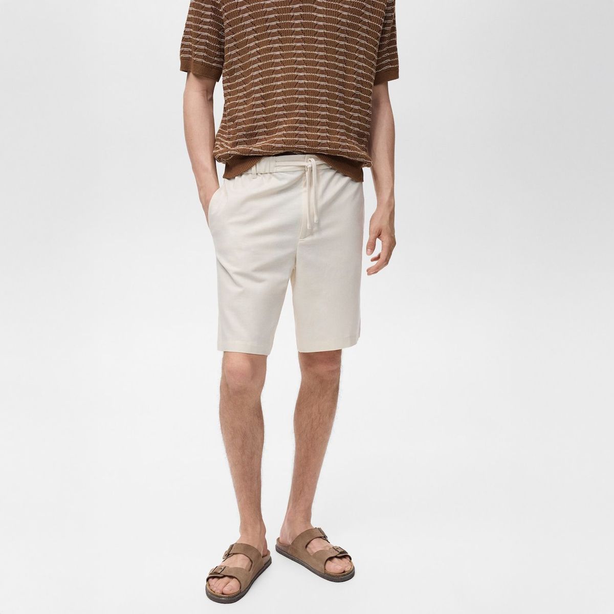 MANGO - Short Lino Algodón Straight Fit Man