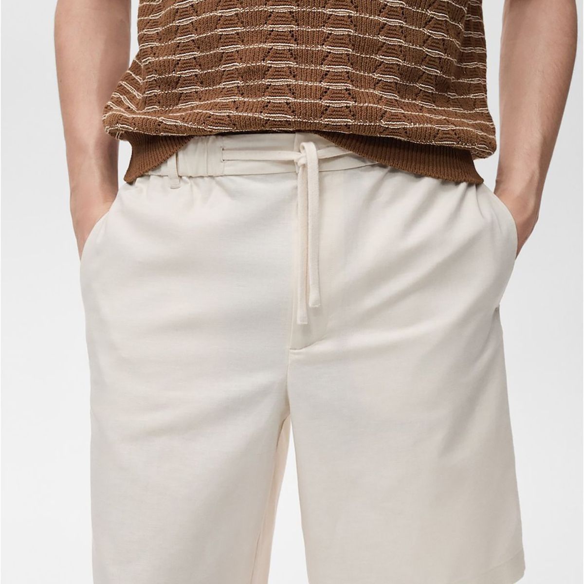 MANGO - Short Lino Algodón Straight Fit Man