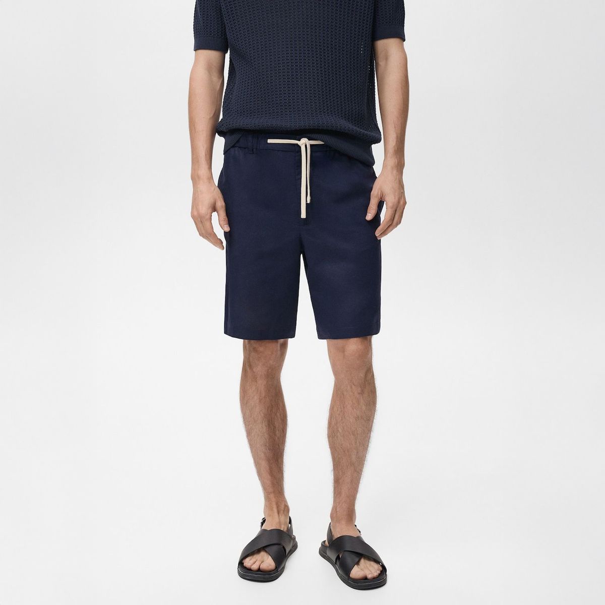MANGO - Short Lino Algodón Straight Fit Man