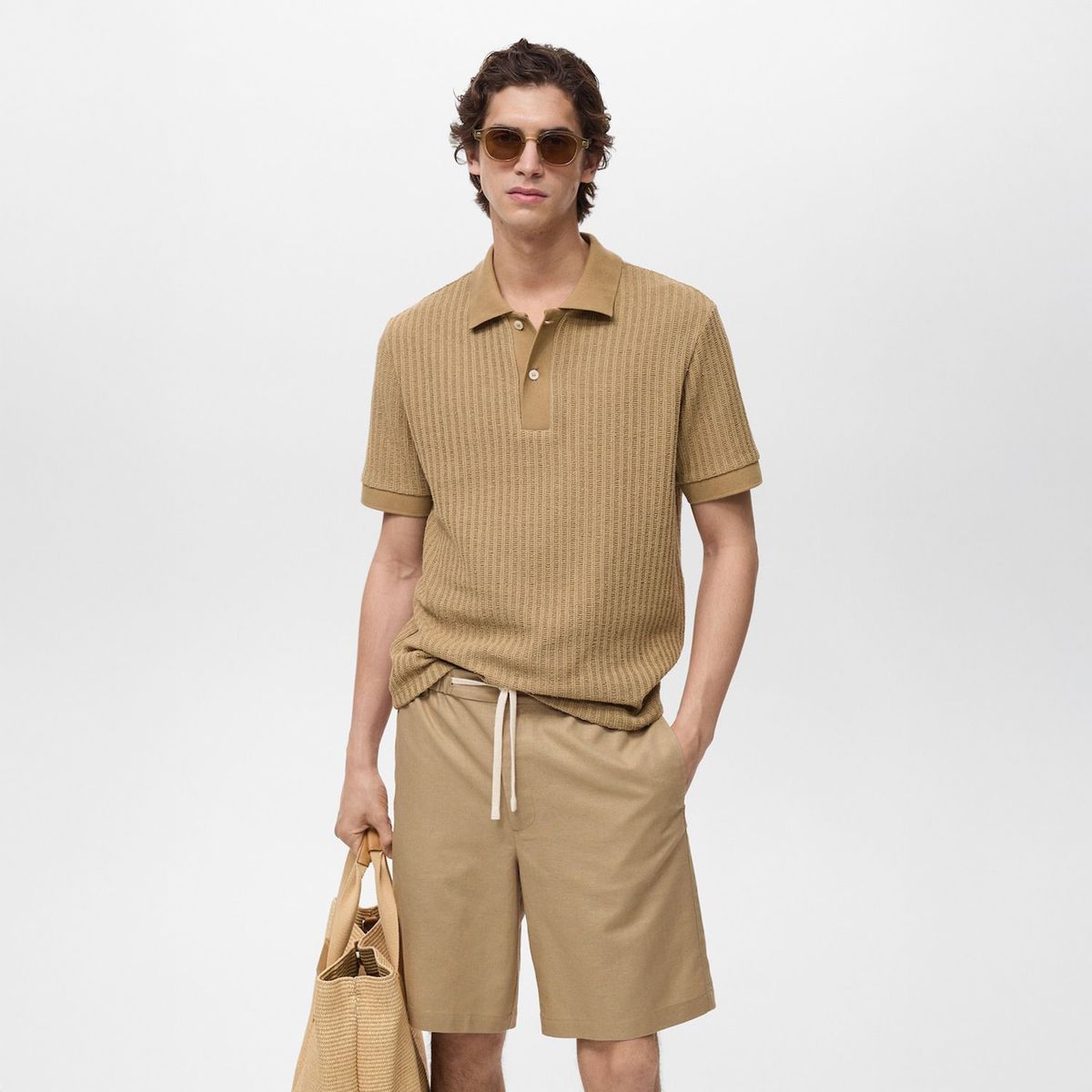 MANGO - Polo Casual Relaxed Fit Algodón Hombre Man