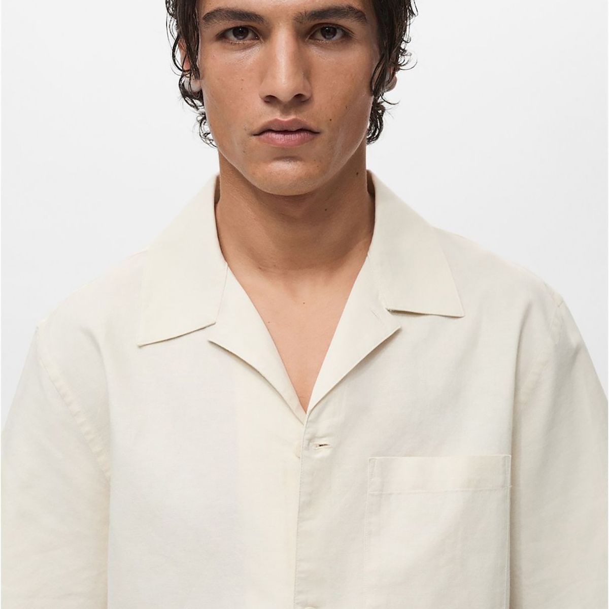 MANGO - Camisa Lino Casual Hombre Man