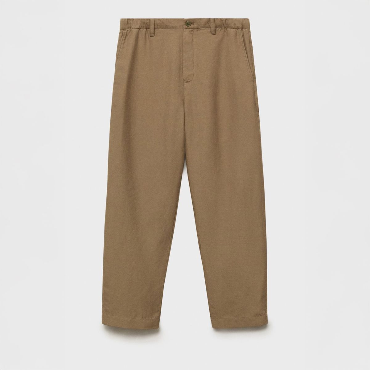MANGO - Pantalón Mezcla Lino Cintura Elástica Mango Man