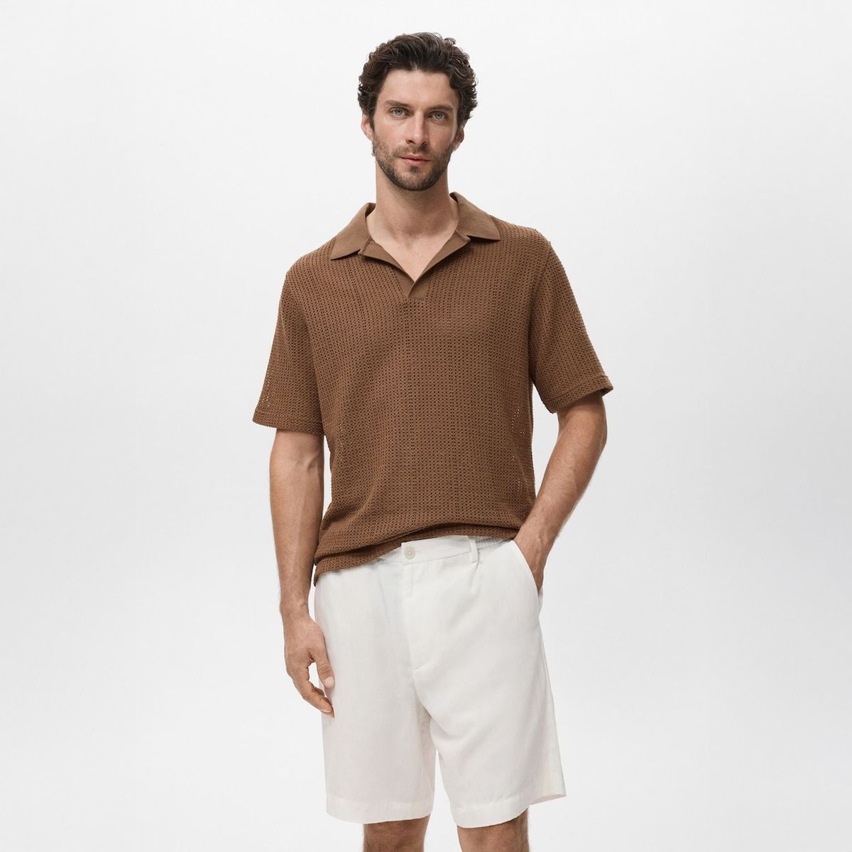 MANGO - Polo Casual Regular Algodón Hombre Man
