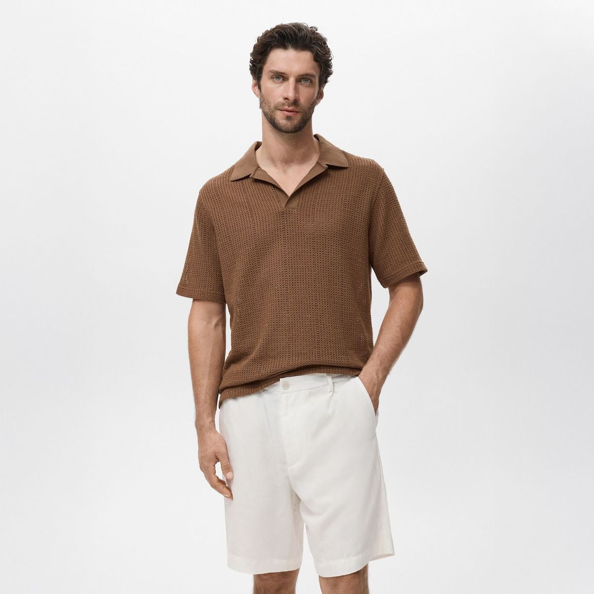 MANGO - Polo Casual Regular Algodón Hombre Man