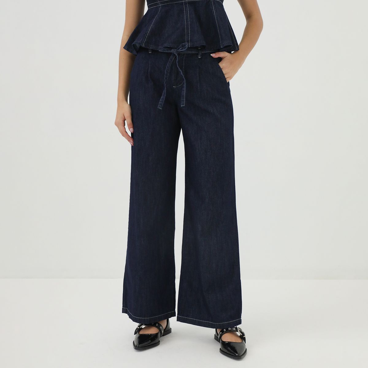 SYBILLA - Jean Wide Leg Tiro Alto Mujer Sybilla