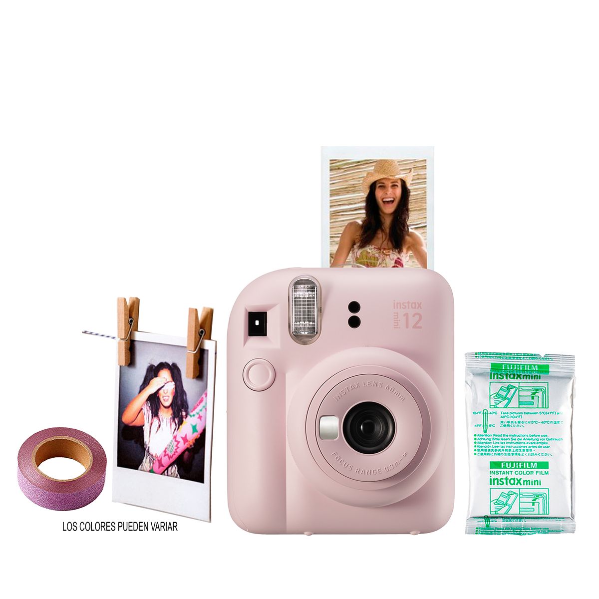 FUJI - Cámara Mini 12 Rosa + Kit Regalo