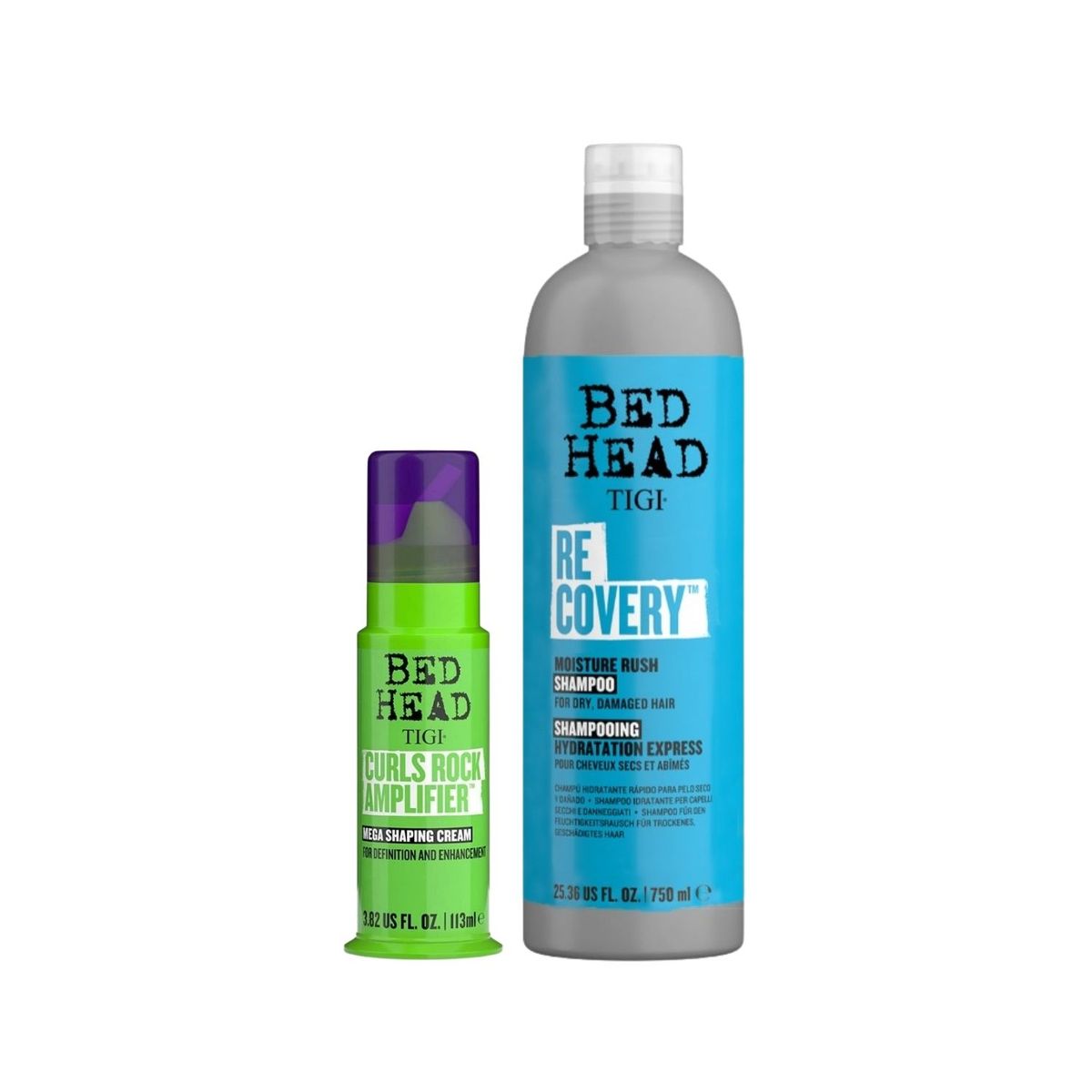 TIGI - Duo Curls Rock Amplifier Cream 113 Ml + Shampoo Recovery 750 Ml