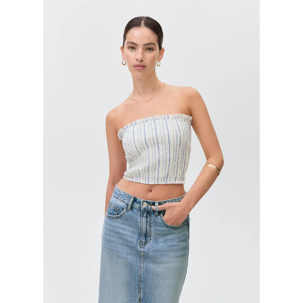 MANGO TEEN - Falda Larga 100% Algodón Mujer Mango Teen