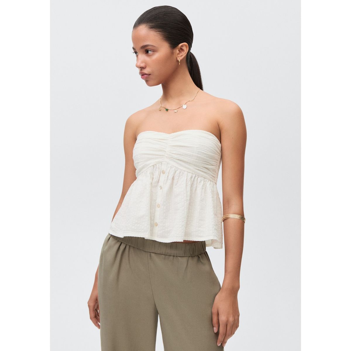 MANGO TEEN - Top 100% Algodón Mujer Mango Teen