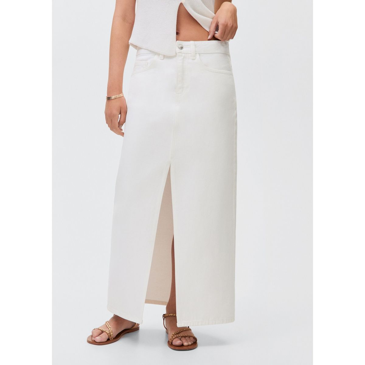 MANGO TEEN - Falda Larga 100% Algodón Mujer Mango Teen