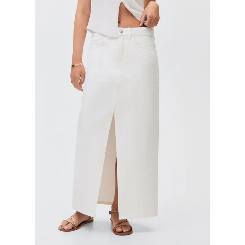 MANGO TEEN - Falda Larga 100% Algodón Mujer Mango Teen