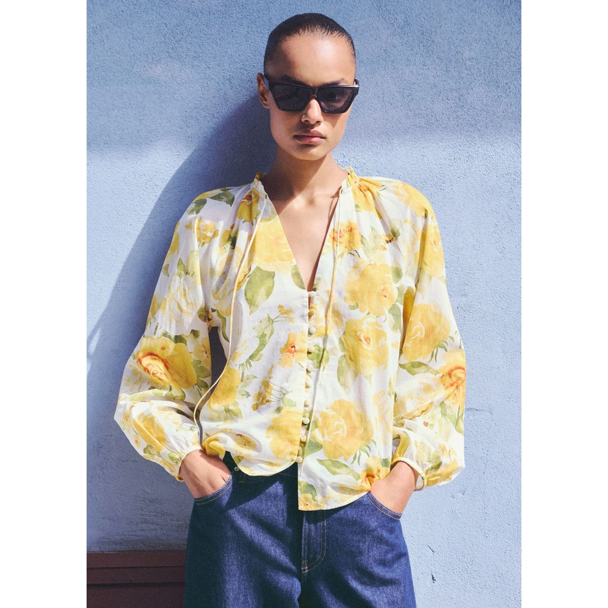 MANGO - Blusa Manga Larga Mujer Mango