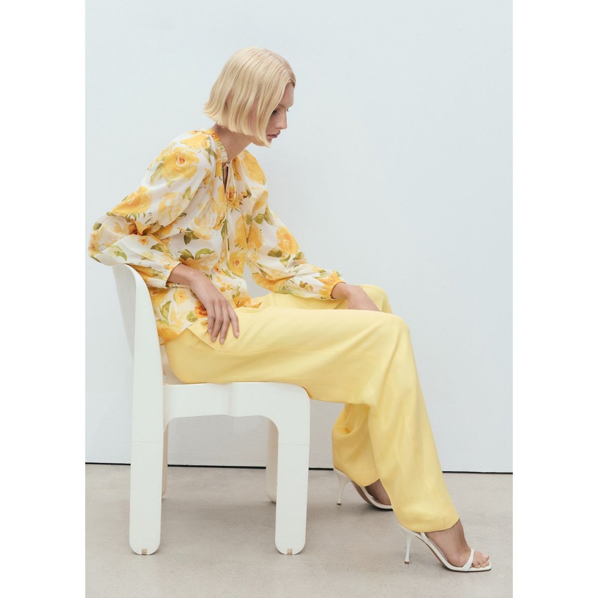 MANGO - Blusa Manga Larga Mujer Mango