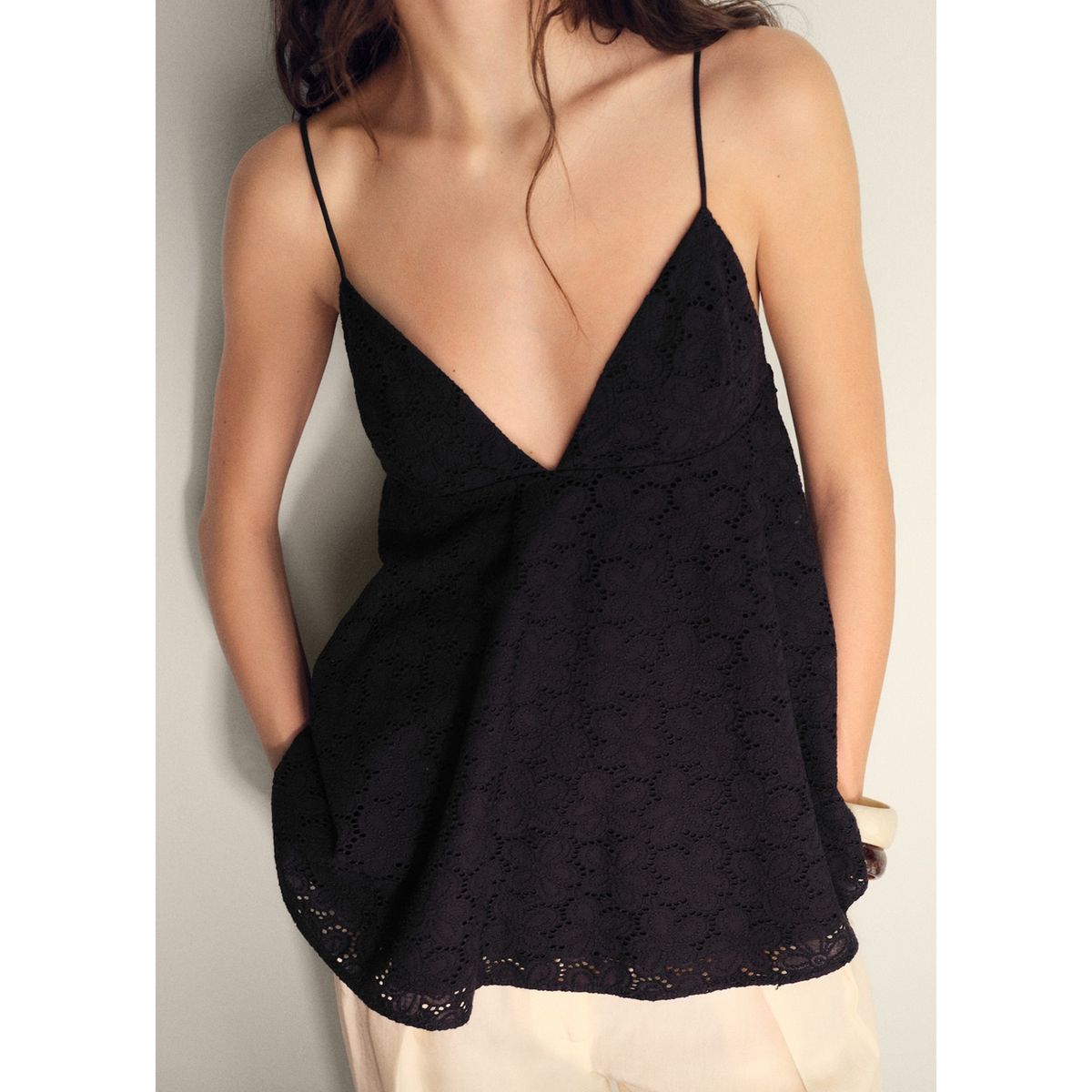 MANGO - Top 100% Algodón Mujer Mango