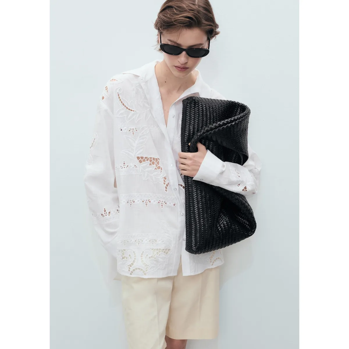 MANGO - Blusa 100% Algodón Mujer Mango