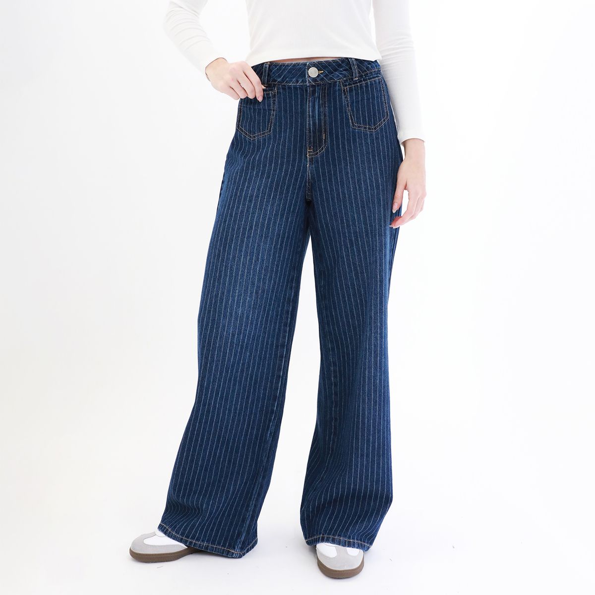 AMERICAN ABBEY - Jean Wide Leg Tiro Alto Mujer American Abbey