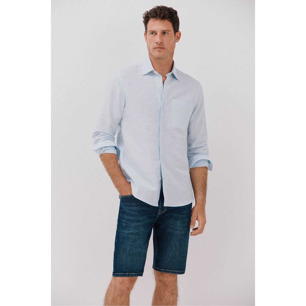 CORTEFIEL - Short Jean Algodón Casual Hombre Cortefiel.