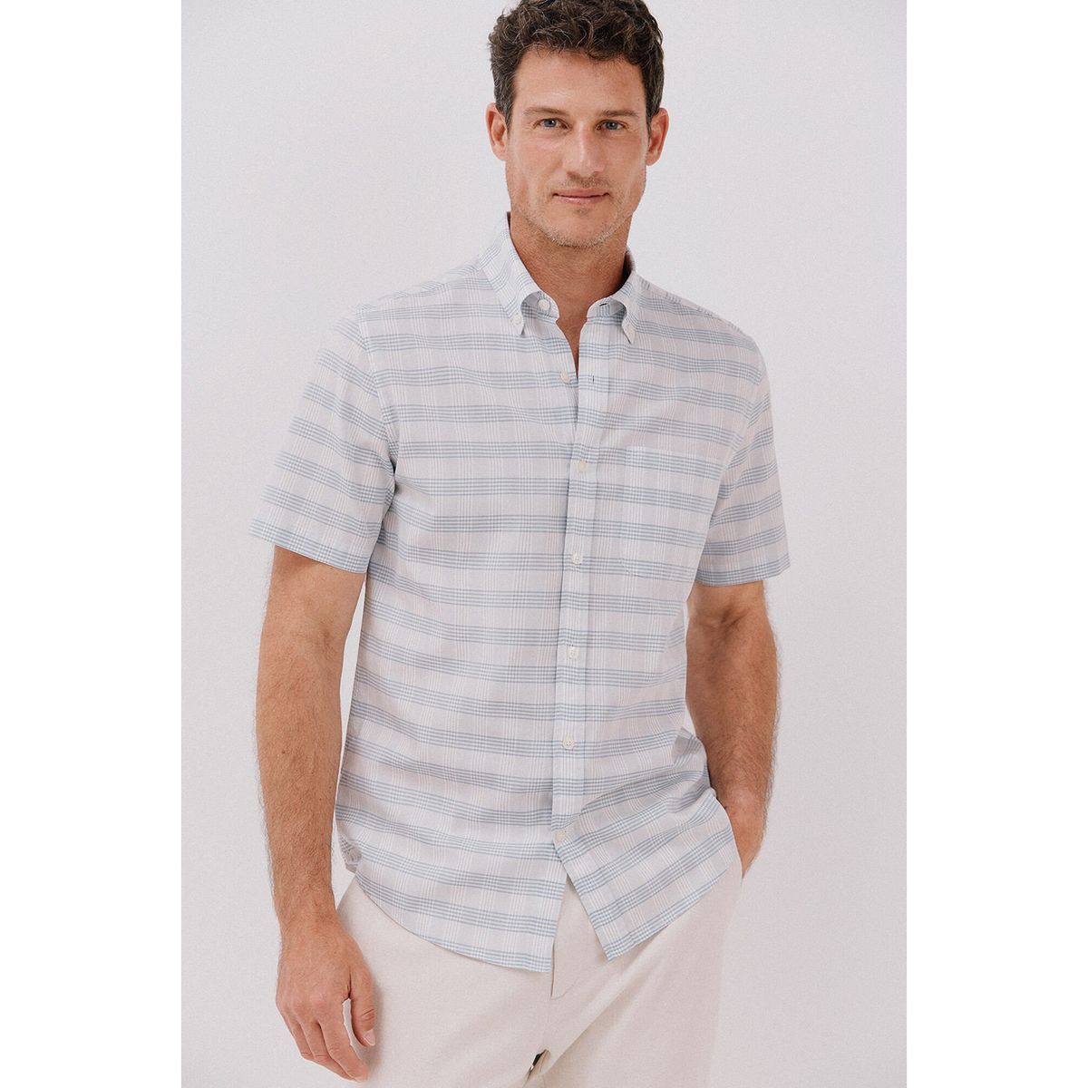 CORTEFIEL - Camisa Algodón Casual Hombre Cortefiel