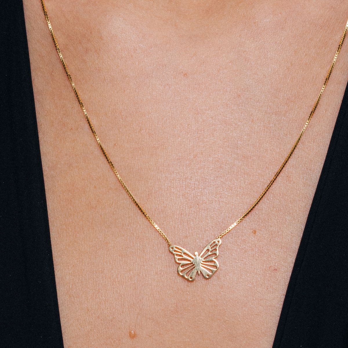 MAISHA - Collar Golden Butterfly Bañado en Oro Fino